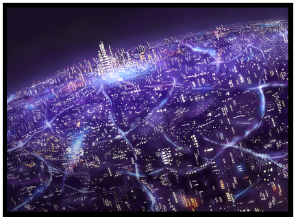 習作 夜景 - "かんたんお手軽ブラシ" 作画例
